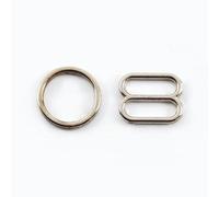 XDMING 50 Juegos (100 uds) de Hebilla de Metal para Bikini de 6-20mm, Anillo Redondo, Conectores deslizantes Ajustables, Cierre, Sujetador, Gancho para Ropa Interior, Accesorios de Costura DIY