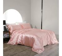 XDMING Juego de Cama de Seda Morera con sábanas Ajustables y Planas, Funda nórdica Sedosa y Funda de Almohada para el hogar, Hotel, tamaño Queen y King.