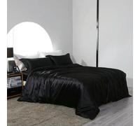 XDMING Juego de Cama de Seda Morera con sábanas Ajustables y Planas, Funda nórdica Sedosa y Funda de Almohada para el hogar, Hotel, tamaño Queen y King.