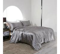 XDMING Juego de Cama de Seda Morera con sábanas Ajustables y Planas, Funda nórdica Sedosa y Funda de Almohada para el hogar, Hotel, tamaño Queen y King.