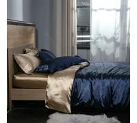 XDMING Juego de Cama de Seda Morera con sábanas Ajustables y Planas, Funda nórdica Sedosa y Funda de Almohada para el hogar, Hotel, tamaño Queen y King.