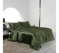 XDMING Juego de Cama de Seda Morera con sábanas Ajustables y Planas, Funda nórdica Sedosa y Funda de Almohada para el hogar, Hotel, tamaño Queen y King.