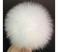 XDMING Pompones Blancos Grandes de 14 a 15 cm de Colores, Bolas de Pelo de Lujo para Gorros de Punto, Gorros de Invierno, Pompones