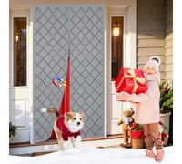 XDMYGTT Cortina Térmica Magnética para Puertas, Gris Aislamiento Total Frío/Calor, Cierre Automático, Impermeable y Resistente al Viento, Sin Taladrar, para Balcón y Puertas Interiores, 155x195cm