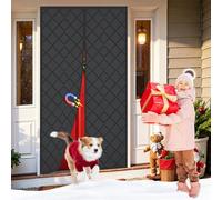 XDMYGTT Cortina Térmica Magnética para Puertas, Negro Aislamiento Total Frío/Calor, Cierre Automático, Impermeable y Resistente al Viento, Sin Taladrar, para Balcón y Puertas Interiores, 65x185cm