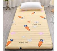 XDone Colchón de suelo individual grueso de 5 cm, colchón de futón suave, tapete de tatami japonés, colchón enrollable, portátil, plegable, para dormir en el hogar, camping, sofá (amarillo, 90 x 190