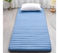 XDone Futón individual suave de 5 cm de grosor, tapete de tatami japonés, colchón enrollable portátil y plegable, para dormir en el hogar, de acampada o en el sofá (azul, 90 x 200 cm)