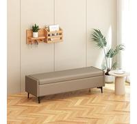 XDOPIRRS Banco Almacenaje Dormitorio, Baúl de Cuero con Asiento Acolchado, Banqueta Pie de Cama para Salón y Entrada, Puff de Almacenamiento Multifuncional con Patas de Metal(E,160cm/63in)