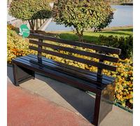 XDOPIRRS Banco de Parque Exterior de Acero galvanizado,Banco de jardín Exterior para Todo Clima,Banco Exterior Resistente a la Intemperie,con Respaldo,Adecuado para Patio, Porche(Black,180cm/70.8in)