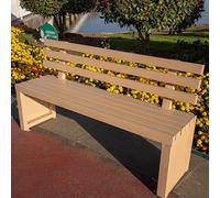 XDOPIRRS Banco de Parque Exterior de Acero galvanizado,Banco de jardín Exterior para Todo Clima,Banco Exterior Resistente a la Intemperie,con Respaldo,Adecuado para Patio, Porche(Khaki,180cm/70.8in)