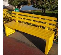 XDOPIRRS Banco de Parque Exterior de Acero galvanizado,Banco de jardín Exterior para Todo Clima,Banco Exterior Resistente a la Intemperie,con Respaldo,Adecuado para Patio, Porche(Yellow,180cm/70.8in)