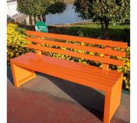 XDOPIRRS Banco de Parque Exterior de Acero galvanizado,Banco de jardín Exterior para Todo Clima,Banco Exterior Resistente a la Intemperie,con Respaldo,Adecuado para Patio, Porche(Orange,180cm/70.8in)