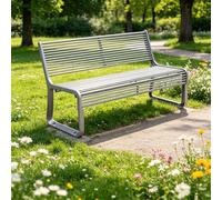 XDOPIRRS Banco de Patio de Aleación de Aluminio de Alta Resistencia - Banco de Jardín Exterior para Todo Clima con Respaldo Inclinado de 105°; para Jardines, Piscinas, Porches, Patios(B,150cm/59in)