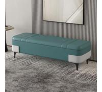 XDOPIRRS Baul Almacenaje Dormitorio y Banco Pie de Cama, Puff Almacenaje, Banqueta Tapizada en Tela Tecnológica, Taburete Largo para Salón, Elegante y Moderno, Sin Montaje(G,100cm/39.4in)