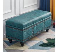 XDOPIRRS Baúl Banco Almacenaje Dormitorio Tejido Técnico Antiarañazos, Banqueta Pie de Cama Acolchado Alta Resistencia, Puf Contenedor para Salón Entrada Recibidor, Patas de Madera(H,120cm/47.2in)