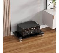 XDOPIRRS Estante de Almacenamiento de gabinete Independiente de pie,Estante de Audio de Madera Abierto, Estante de Almacenamiento de Estante estéreo, gabinete de Consola de Tocadiscos(Black,1-Layer)