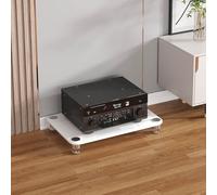 XDOPIRRS Estante de Almacenamiento de gabinete Independiente de pie,Estante de Audio de Madera Abierto, Estante de Almacenamiento de Estante estéreo, gabinete de Consola de Tocadiscos(White,1-Layer)