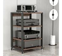 XDOPIRRS Estantería móvil para Equipos de música con Ruedas y estantes Ajustables: Apta para Reproductores de CD/DVD, Consolas de Videojuegos y decodificadores de TV(55cm/21.7in,4floor)