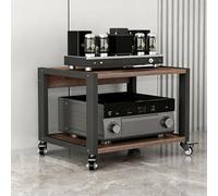 XDOPIRRS Estantería móvil para Equipos de música con Ruedas y estantes Ajustables: Apta para Reproductores de CD/DVD, Consolas de Videojuegos y decodificadores de TV(55cm/21.7in,2floor)