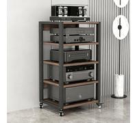 XDOPIRRS Estantería móvil para Equipos de música con Ruedas y estantes Ajustables: Apta para Reproductores de CD/DVD, Consolas de Videojuegos y decodificadores de TV(50cm/19.7in,5floor)