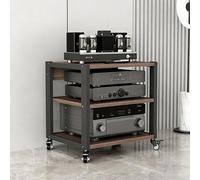 XDOPIRRS Estantería móvil para Equipos de música con Ruedas y estantes Ajustables: Apta para Reproductores de CD/DVD, Consolas de Videojuegos y decodificadores de TV(50cm/19.7in,3floor)