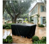 XDPBLM Fundas Protectoras para Muebles Exterior 220x110x120cm/LxWxH Cubierta de Conjunto de Muebles, Funda para Sofá Exterior Impermeable, Resistente al Vient Anti-UV Funda Protec - Negro