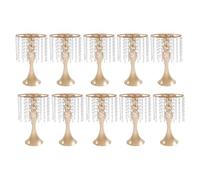XDRGOOIUY 10 soportes de cristal para flores de 35 cm de altura, ideales para centros de mesa de bodas, con cuentas de cristal acrílico para decoración de fiestas, cenas y eventos.