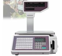 XDRGOOIUY Báscula Digital con Impresora de Etiquetas de código de Barras, báscula para Recibos con Pantalla LCD de Doble Cara, Capacidad de 30 kg (66 LB), báscula Digital para Alimentos y Carne.