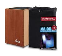 XDrum Cajon Primero Sapeli in scuela de cajón y funda, Cuerpo: tilo