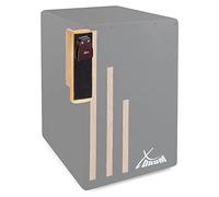 XDrum CK-M Cajon Kastagnette Medium Set - Castañuela de madera - cierre de contacto en la parte trasera - Versión mediana = tono medio alto - Set económico con soporte para accesorios de cajón