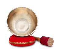 XDrum Cuenco Terapéutico D/1000g - Martillado a mano para Chakra Sacro (Svadhisthana), tono D, 18.5 cm, 1000 g. Incluye cojín y mazo. Set completo.
