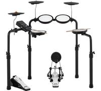 XDrum DD-250P E-Drum Kit: batería electrónica con pads mesh, platillos, pedal de bombo, controlador HiHat, Bluetooth, incluye llave de afinación y baquetas.