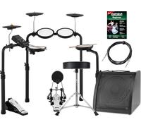 XDrum DD-250P E-Drum Kit Live Set: batería electrónica con mesh head, pads de platillos, pedal de bombo, controlador HiHat, Bluetooth, monitor, banqueta, escuela, baquetas y cable incluidos.