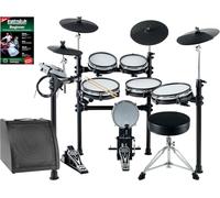 XDrum DD-530 E-Drum Set con 4 pads de platillos, 5 de malla, 1 kick y rack. 45 kits, 455 sonidos. Incluye banqueta, monitor, cables y escuela.