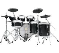 XDrum DD-670 PLUS Mesh E-Drum Kit: batería electrónica con HiHat real, cascos de madera, pad caja 14", bombo 20", 720 sonidos, 20 kits, hardware incluido, Black Sparkle.