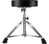 XDrum DHS-1 Taburete para Batería, Asiento Redondo, Tres Patas, Plegable | Husillo de precisión, Doble soporte, Pies de goma antideslizantes, Altura ajustable (47 a 60 cm de altura de asiento), 5 kg
