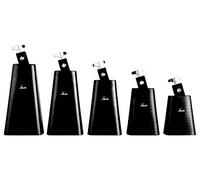 XDrum HCB Cowbell Set - 5 campanas de vaca para batería y percusión - tamaños 4" 5" 6" 7" 8" - de acero - montables en batería - negro