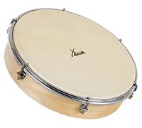 XDrum HTM-10S Pandereta De Mano De 10" Con Piel Natural - Pandereta Con Piel Natural - Afinable Con 6 Ganchos De Tensión - Marco De Madera De Arce - Mango Ergonómico - Natural