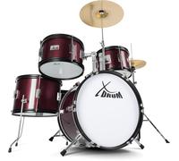 XDrum Junior Pro Batería Infantil Roja in scuela, Bombo 16", Pedal