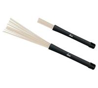 XDrum NJB3 Escobillas de Nylon para Jazz, Escobillas de nylon retráctiles | Longitud: 340 mm, Mango de plástico negro, Para jazz y fusión, Sonido brillante en la caja, Color: blanco, ¡Vamos a swingear
