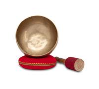 XDrum Omshanti Cuenco Tibetano 17 cm Set Completo - Peso: 900g - hecho a mano en India - ideal para meditación y terapias - incluye cojín y mazo a juego