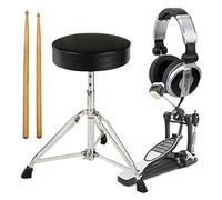 XDrum Pack de Accesorios para E-Drum Pro Pedal, Baquetas, Banqueta