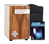 XDrum PERC CP-483 Cajon Peruana Koa Set (Set incl. Cajón con cuerpo de abedul y efecto snare, bolsa de mochila adecuada para transporte seguro y almacenamiento y escuela de cajón para principiantes)