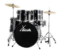 XDrum Semi 22" Standard Batería Midnight Black - 22" BD, 12" TT, 13" TT, 16" FT, 14" SD - incl. Escuela - Negro