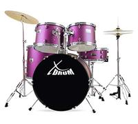 XDrum Semi 22" Standard Batería Satin Purple Sparkle - 22" BD, 12" TT, 13" TT, 16" FT, 14" SD - incl. Escuela - Morado