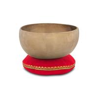 XDrum Set de Cuenco Terapéutico Tonalidad D - afinado en tono D - para Chakra Sacro (Svadhisthana) - aprox. 18,5 cm Ø - aprox. 1000 g - aleación de bronce hecha a mano en India - incluye cojín
