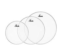 XDrum Transparent SET 10" 12" 14", Parches transparentes de una capa