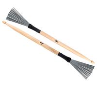 XDrum WTD-1L Wire Tap Drumstick Brushes largos (combinación de drumstick y jazz brush, cepillos y baquetas en uno, uso versátil, longitud total: 37 cm, apertura del cepillo: 6,5 cm)