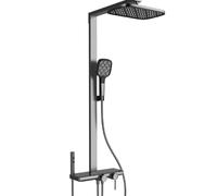 XDSMB Grifos Duchas de Baño Columna con Grifo Cascada Gris Pistola | Sistema de Ducha 4 en 1 Exterior para Pared, Barra de Ducha Regulable, Conjunto de Ducha con Grifo Monomando