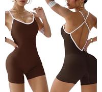 XDSP Mono de una pieza para mujer Deportivo Mujer sin Costuras Jumpsuit Sexy Mono Ajustado sin espalda Elástico elegante Body Overol Monos de Una Sola Pieza Ropa Deportiva Gimnasio Fitness Yoga